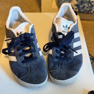 Adidas Kids Dark Blue and White Sneakers